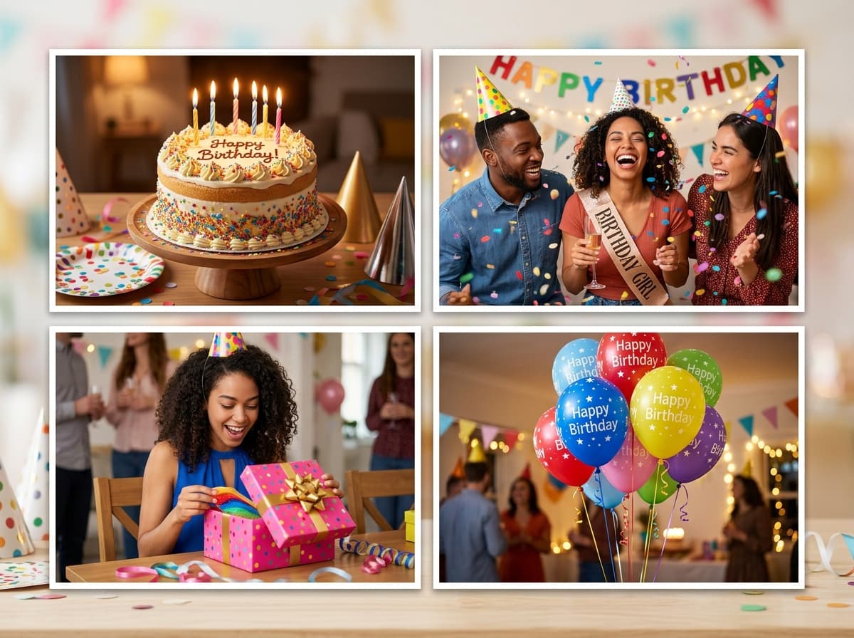 Birthday photo collage example