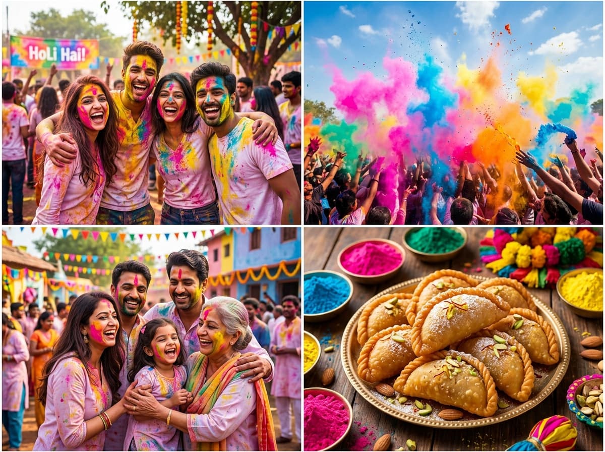 Holi photo collage example