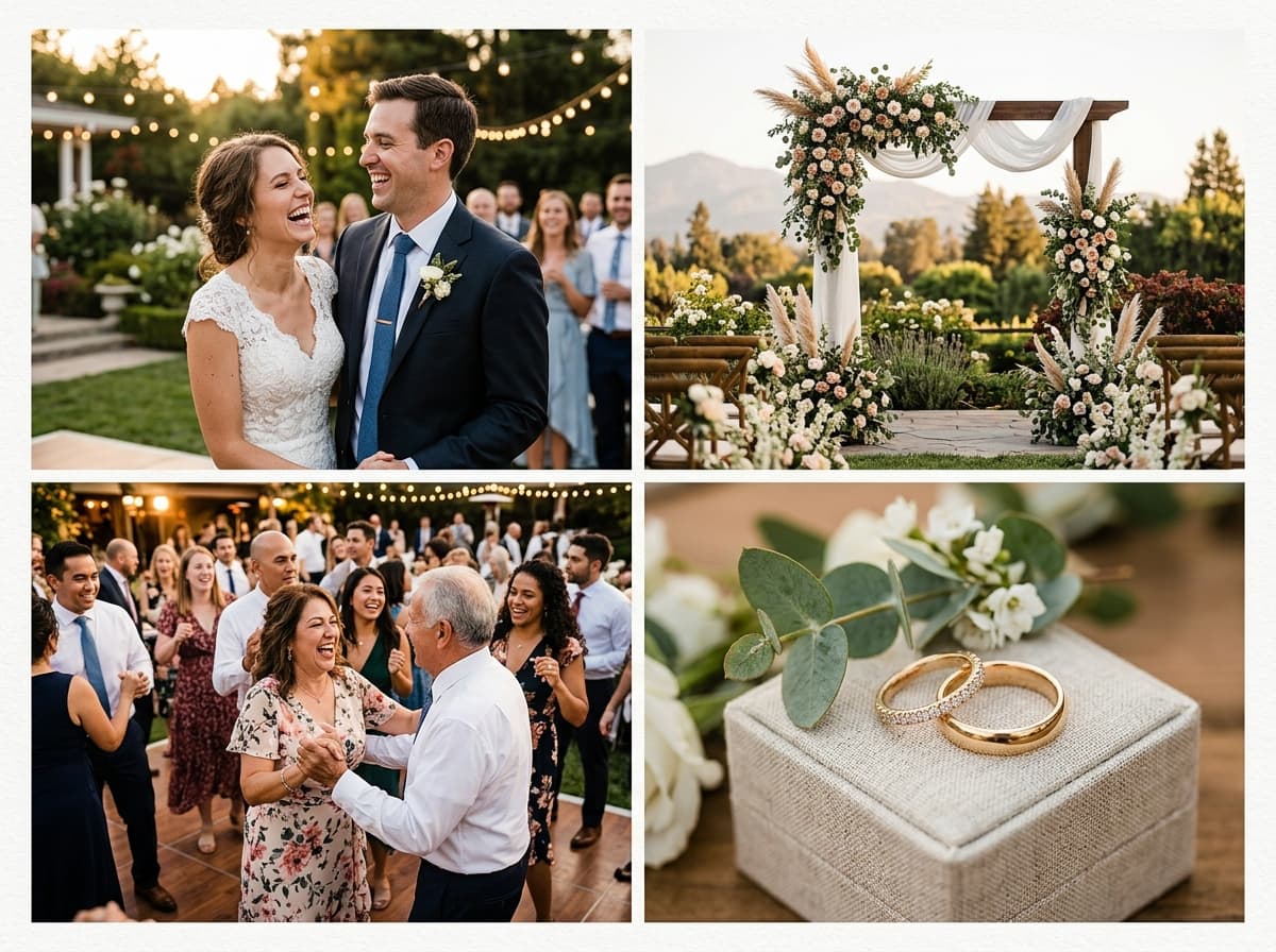 Wedding photo collage keepsake example in HD, made online free with no watermark or signup
